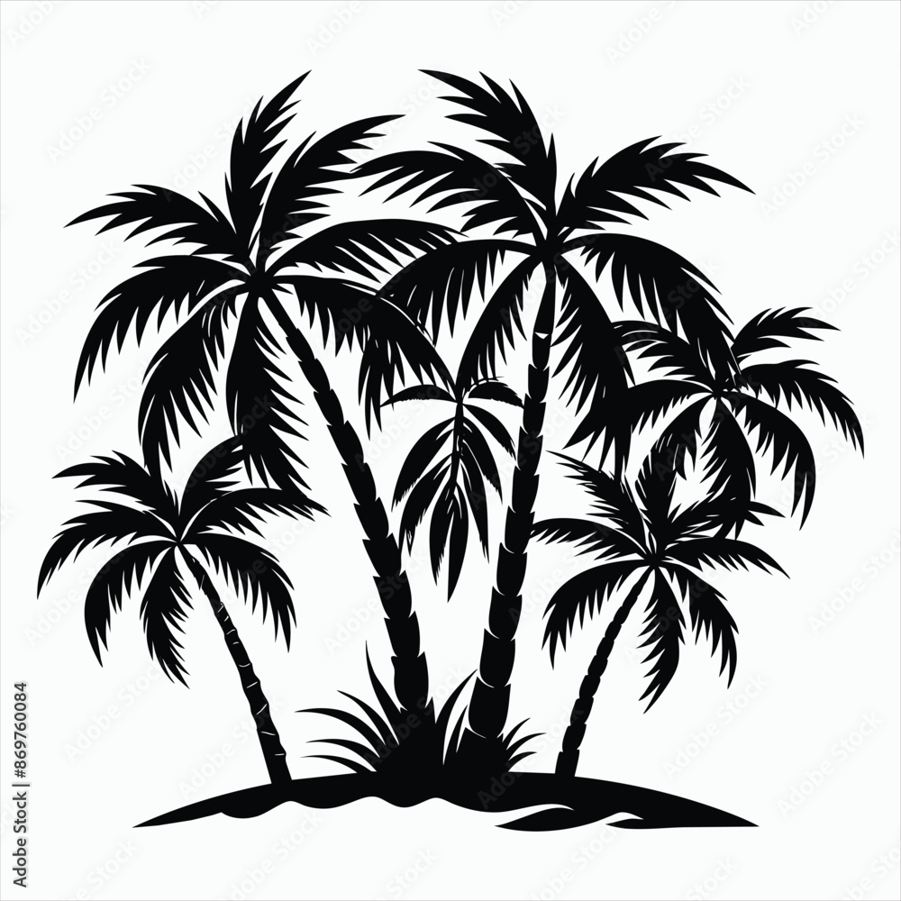 Fototapeta premium Seaside Shadows Palm Tree Silhouette