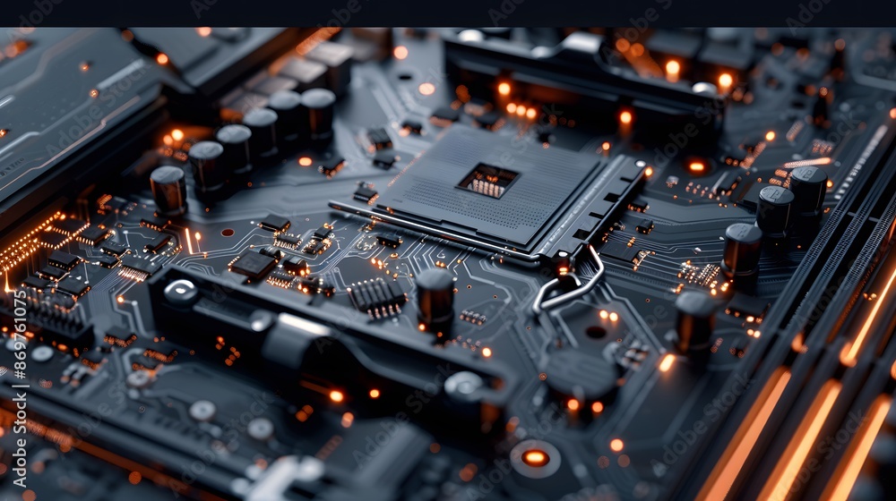 Fototapeta premium Close-up Photography of Modern Computer Motherboard