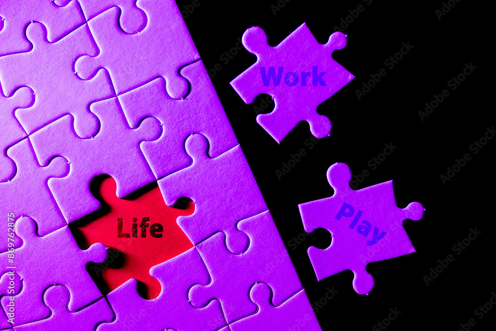 A puzzle with a red piece missing and the words A puzzle with a red piece missing and the words
