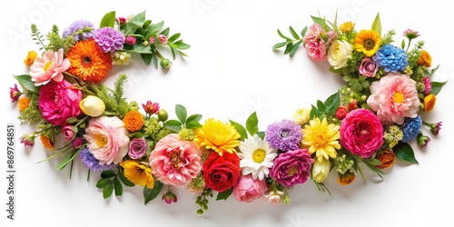 Wallpaper Mural Summer Flower Floral Garland Decoration Celebration White Background Torontodigital.ca