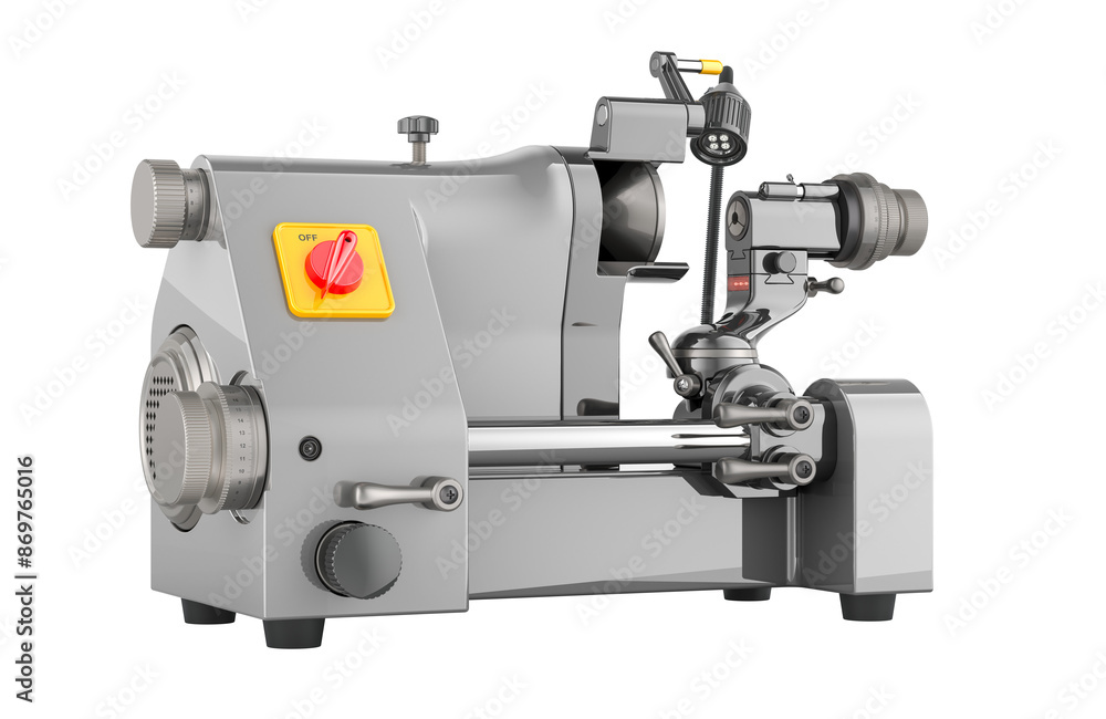 Gray universal cutter grinder, 3D rendering isolated on transparent background Gray universal cutter grinder, 3D rendering isolated on transparent background