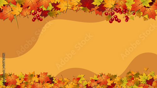 Autumn theme elegant vector background. Design for presentation, website, landing page, wallpaper, flyer, booklet, banner