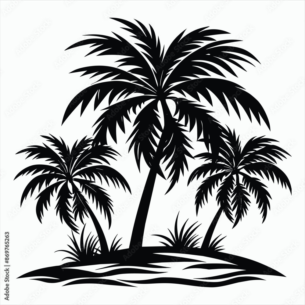 Obraz premium Palm Tree Tranquility Silhouette Art