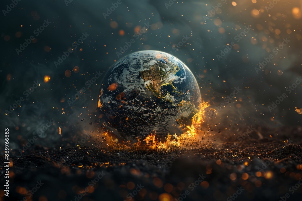 global catastrophe, destruction of planet earth concept global catastrophe, destruction of planet earth concept