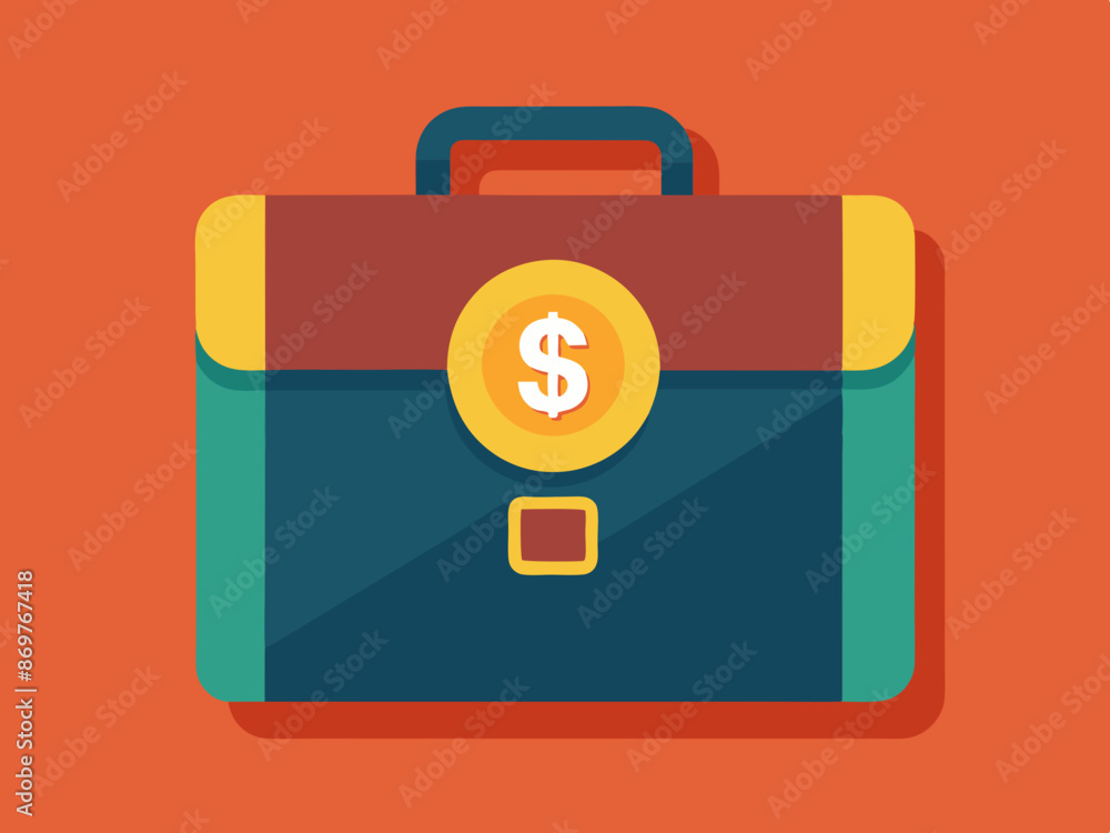 A briefcase with a dollar sign on it A briefcase with a dollar sign on it