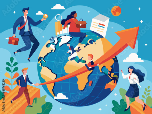 A business expanding its reach globally