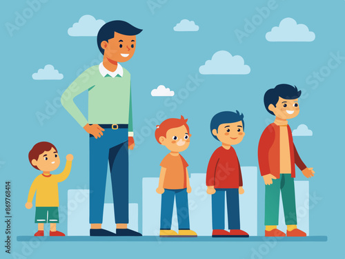 A child growing taller each year