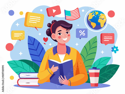 A person learning a new language progressively