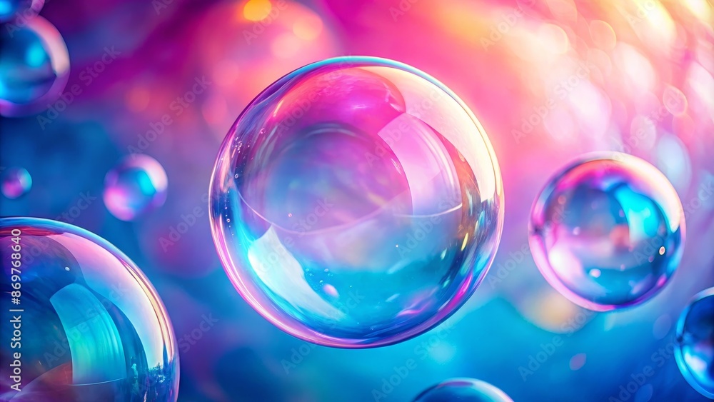 Abstract Bubble Art with Rainbow Colors and Bokeh Abstract Bubble Art with Rainbow Colors and Bokeh
