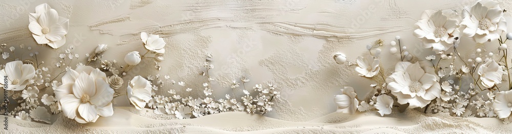 3d white flower Wallpaper Background golden art for digital printing wallpaper, mural, custom design wallpaper. AI generated illustration 3d white flower Wallpaper Background golden art for digital printing wallpaper, mural, custom design wallpaper. AI generated illustration