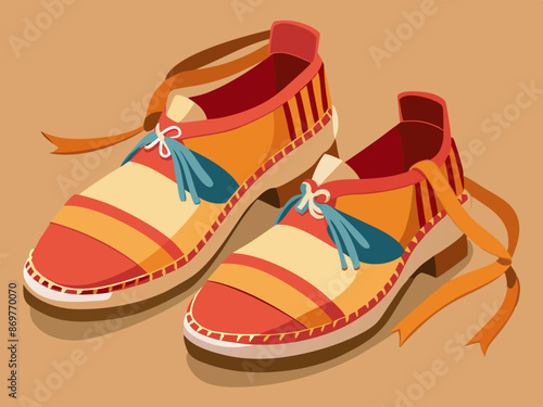A pair of canvas espadrilles with ankle ties