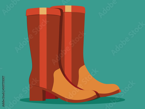 A pair of knee-high suede boots