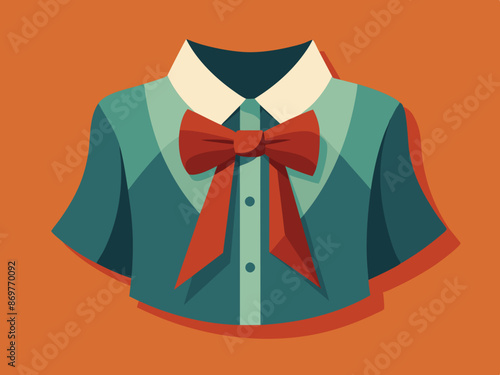 A silk blouse with a bow tie at the neck