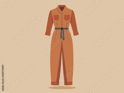 A linen jumpsuit with a cinched waist