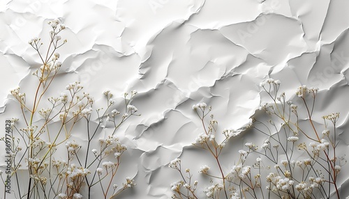 Abstract background of natural motifs, in white colors
