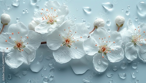 Abstract background of floral motifs, in white colors