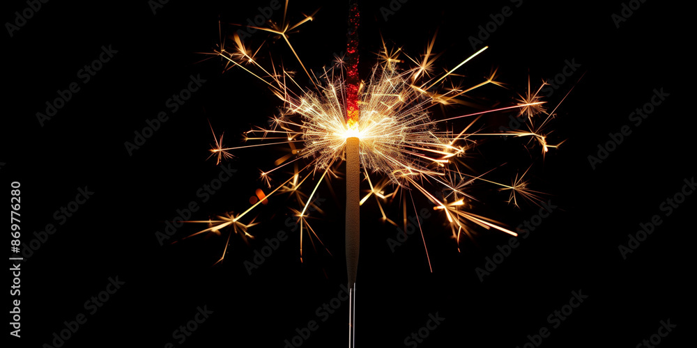 Sparkler Firework Burning Brightly in the Dark Sparkler Firework Burning Brightly in the Dark
