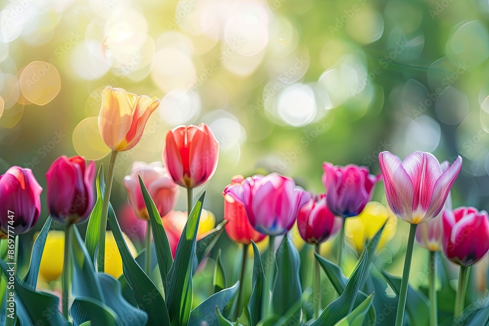 Tulip, Flower background, Nature image - generative ai Tulip, Flower background, Nature image - generative ai