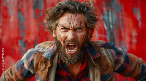 portrait of a man with painted face