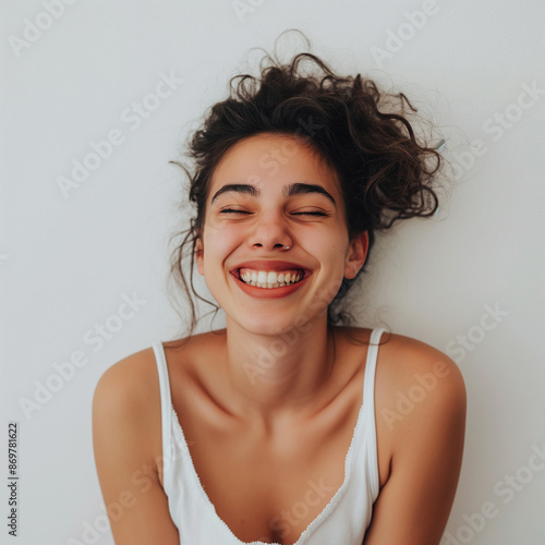 Smiling face, fun, white background