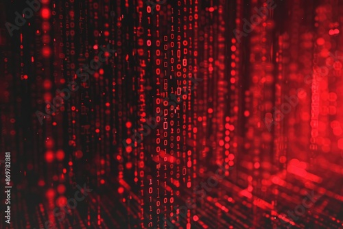 Binary code background with computer problems concept and malware virus data transfer.