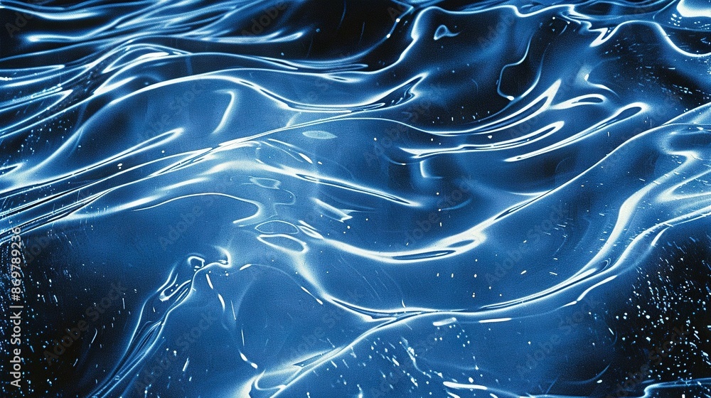 Close-up of blue and white background with lines and bubbles in center, black background with white dots in middle Close-up of blue and white background with lines and bubbles in center, black background with white dots in middle