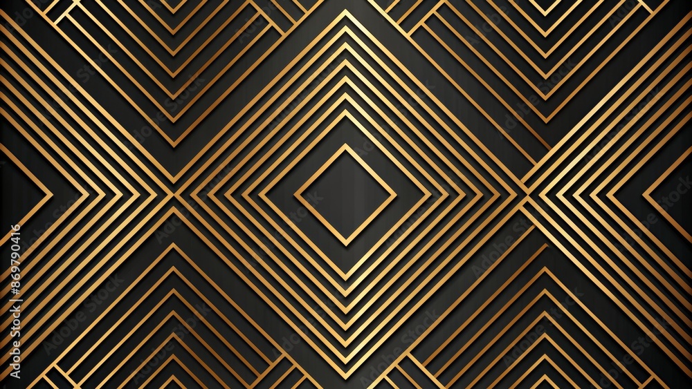 Abstract Geometric Pattern Gold Lines Black Background Abstract Geometric Pattern Gold Lines Black Background