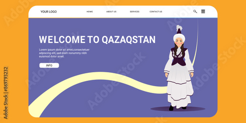 Hero page (landing page) for travelling agency. Visit the country page. Kazakhstan (Qazaqstan)	 photo