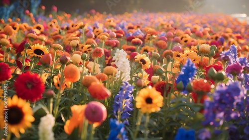 The background image of the colorful flowers