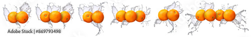 Group of fruits with water splash like orange isolated on white