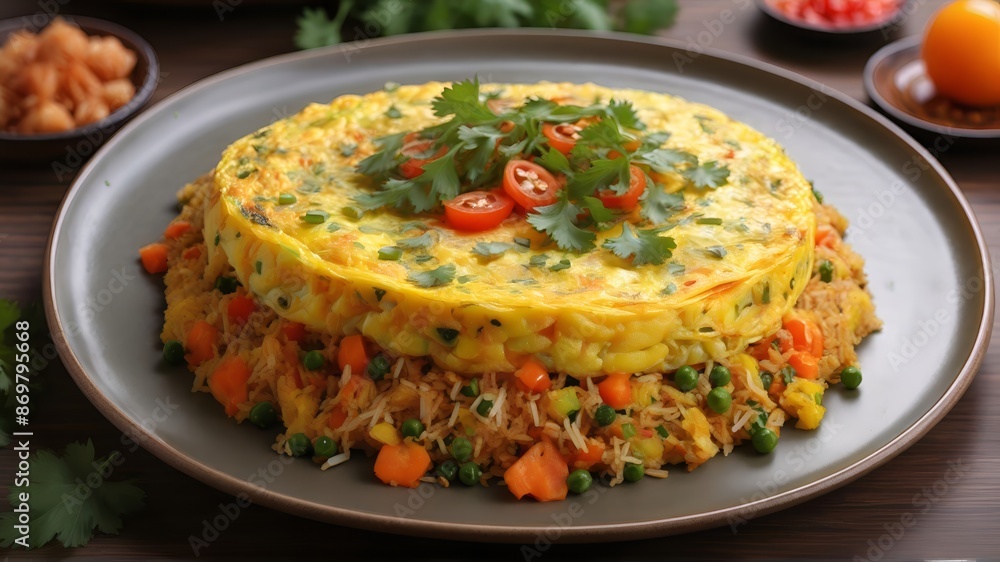 fried omelet with biriyani rice fried omelet with biriyani rice