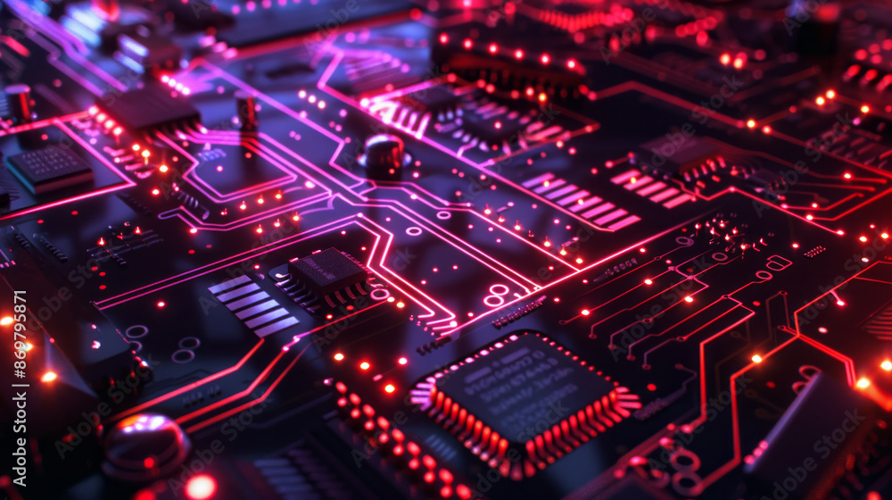 Abstract futuristic neon circuit board Abstract futuristic neon circuit board