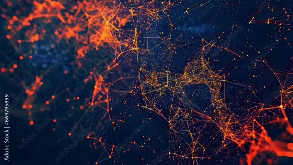 This image showcases an abstract, digital network of interconnecting ...
