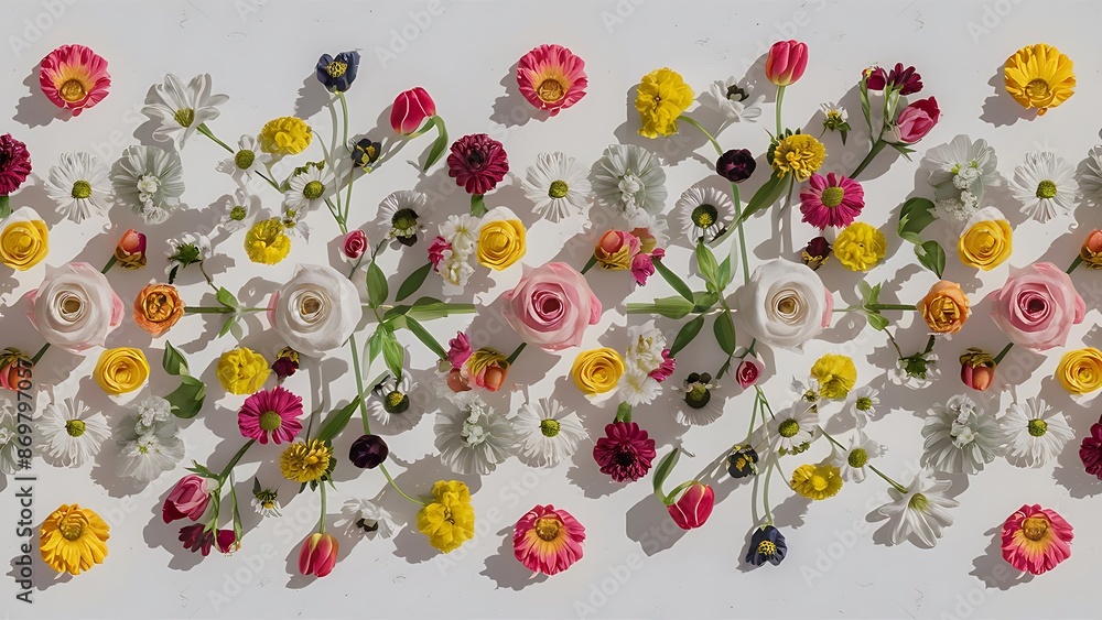Flowers on a white background Flowers on a white background