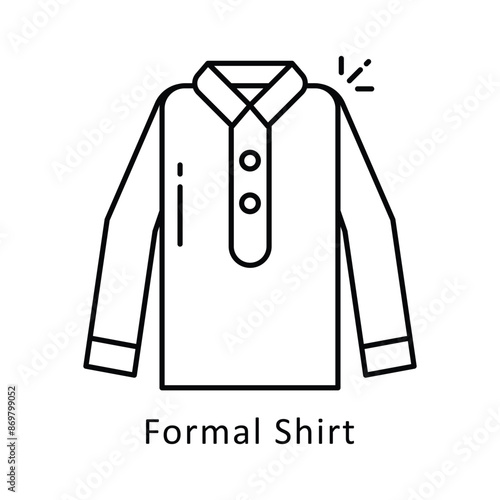 Formal Shirt vector outline Design illustration. Symbol on White background EPS 10 File © Optima GFX