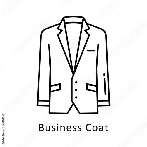 Business Coat vector outline Design illustration. Symbol on White background EPS 10 File