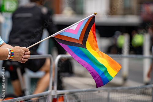 Photography The rainbow flag at the 2024 Annual Pride Parade in Downtown Toronto