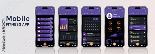 A mobile application for fitness and health with a modern design. The program interface is built on the basis of bright gradients and minimalist elements, which makes it attractive and simple.