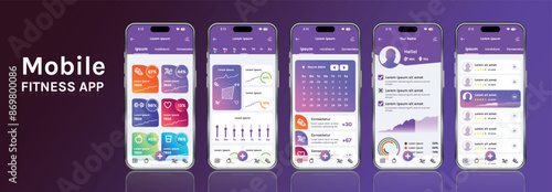A mobile application for fitness and health with a modern design. The program interface is built on the basis of bright gradients and minimalist elements, which makes it attractive and simple.