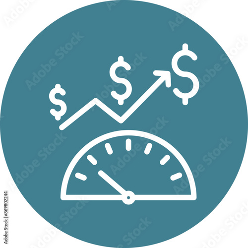 Economic Indicators Vector Line White Circles Multicolors