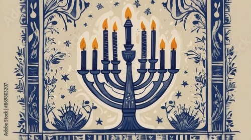 Default Hand drawn flat hanukkah illustration