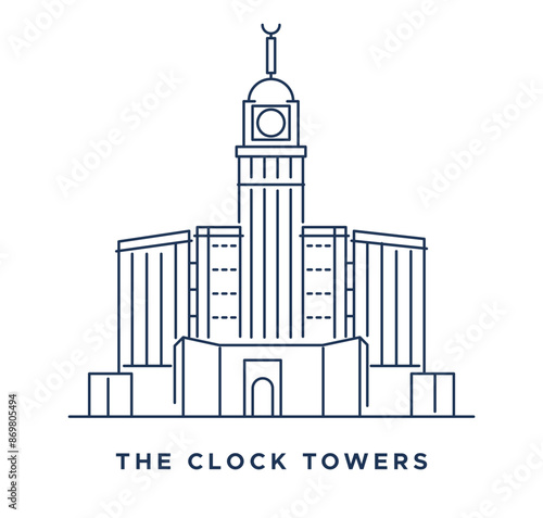 The Clock Towers formally Abraj Al Bait -  Mecca Saudi Arabia  - Stock Illustration