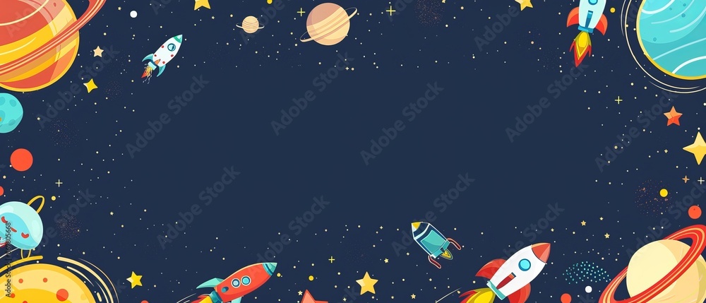 Naklejka premium Galaxy concept invitation template