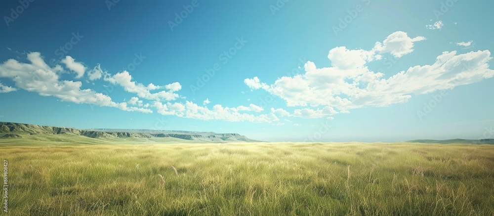 Clear sky providing a serene backdrop for a landscape with copy space image. Clear sky providing a serene backdrop for a landscape with copy space image.