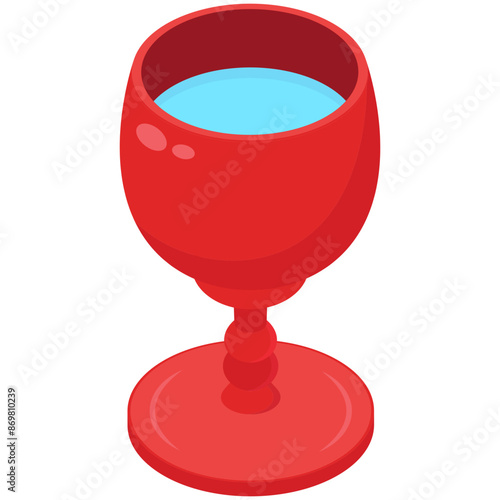 Isometric glass of water