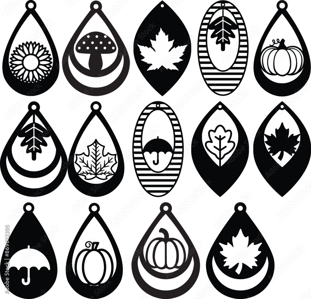 fall earring laser cutting file fall earring laser cutting file