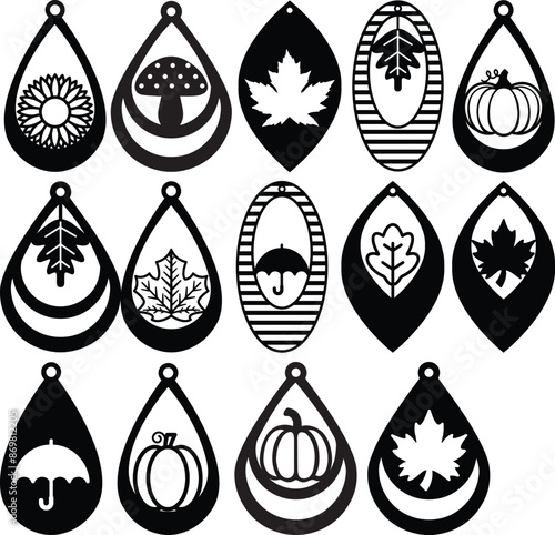 fall earring laser cutting file