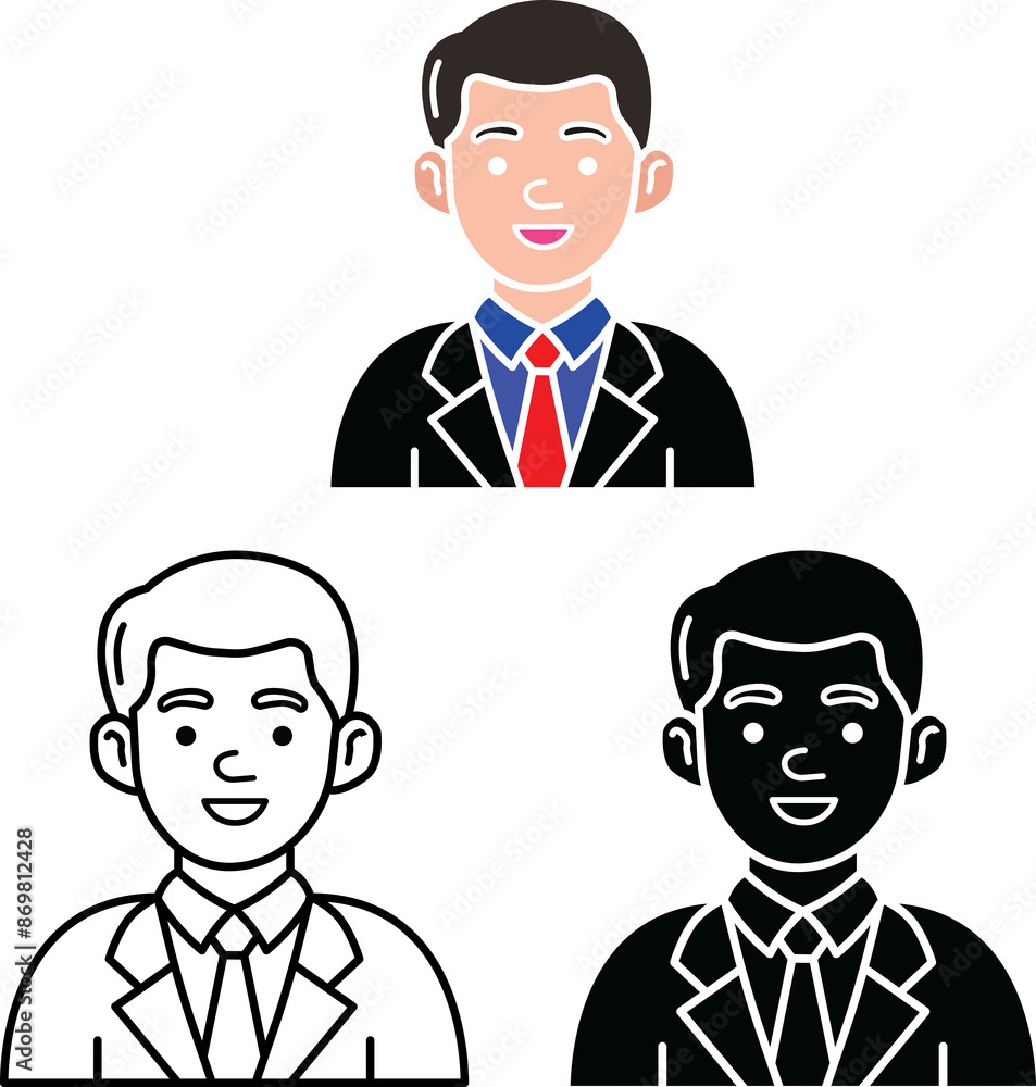 Business Man, Office Man Icon Set On Transparent Background, Businessman Icon Set for Professional Use. Business Man, Office Man Icon Set On Transparent Background, Businessman Icon Set for Professional Use.