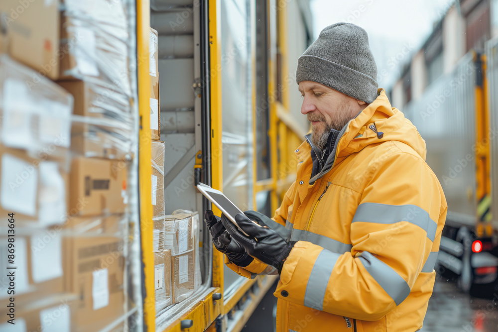 Efficient Loading Operations at Distribution Center Manager Oversees Workers Loading Delivery Truck with E-Commerce Goods Efficient Loading Operations at Distribution Center Manager Oversees Workers Loading Delivery Truck with E-Commerce Goods