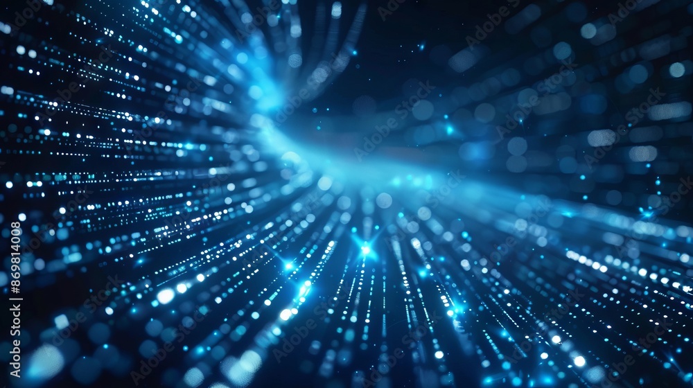 Abstract digital data stream background. Blue glowing data stream flowing on dark background, concept for technology, data transfer, digital information, big data Abstract digital data stream background. Blue glowing data stream flowing on dark background, concept for technology, data transfer, digital information, big data